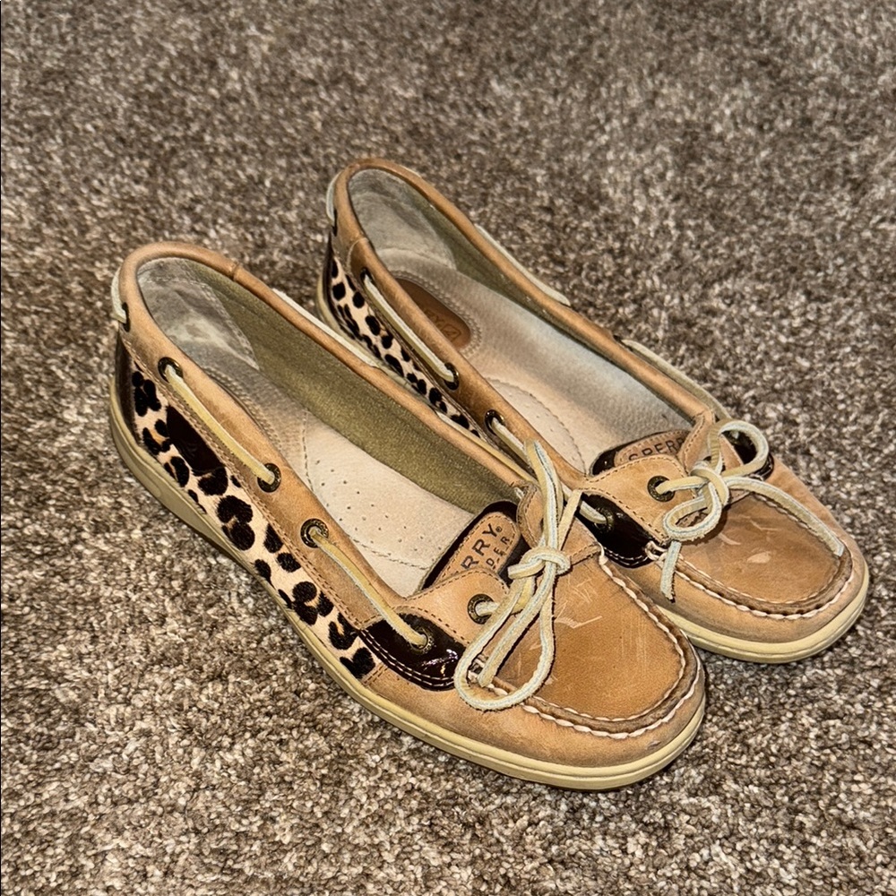 Sperry Women's Leopard Print Boat Shoes - Tan